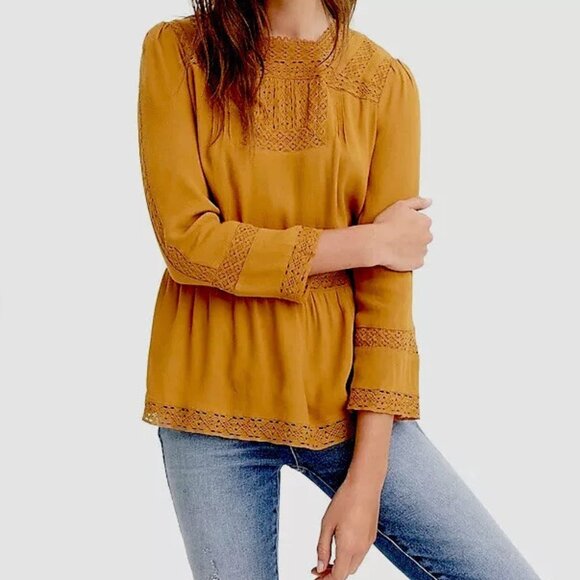 Point Sur (Madewell / J.Crew) Golden Lacey Top | Size 6 - Picture 2 of 13